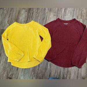 Cat & Jack Women's Yellow and Burgundy Long Sleeve Tops